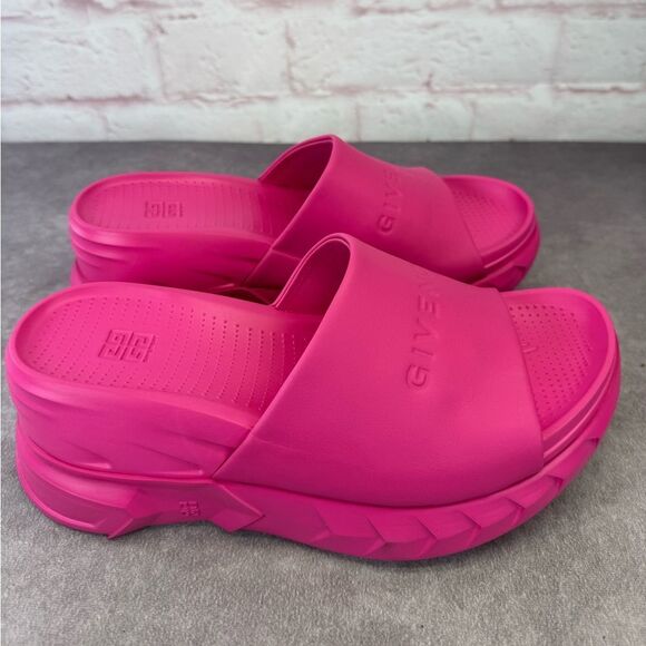 Givenchy Pink Leather Marshmallow Wedge Sandals NIB 40 - Picture 5 of 11